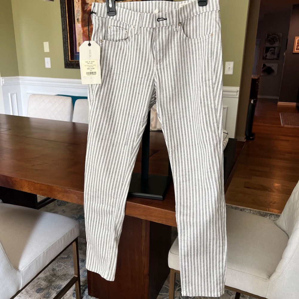 Rag and Bone striped ankle skinny jeans New with Tags. Size 29